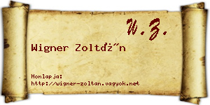 Wigner Zoltán névjegykártya